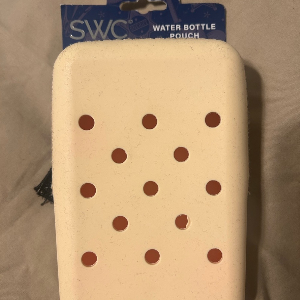 SWC Water Bottle Pouch with Cream and Red Design